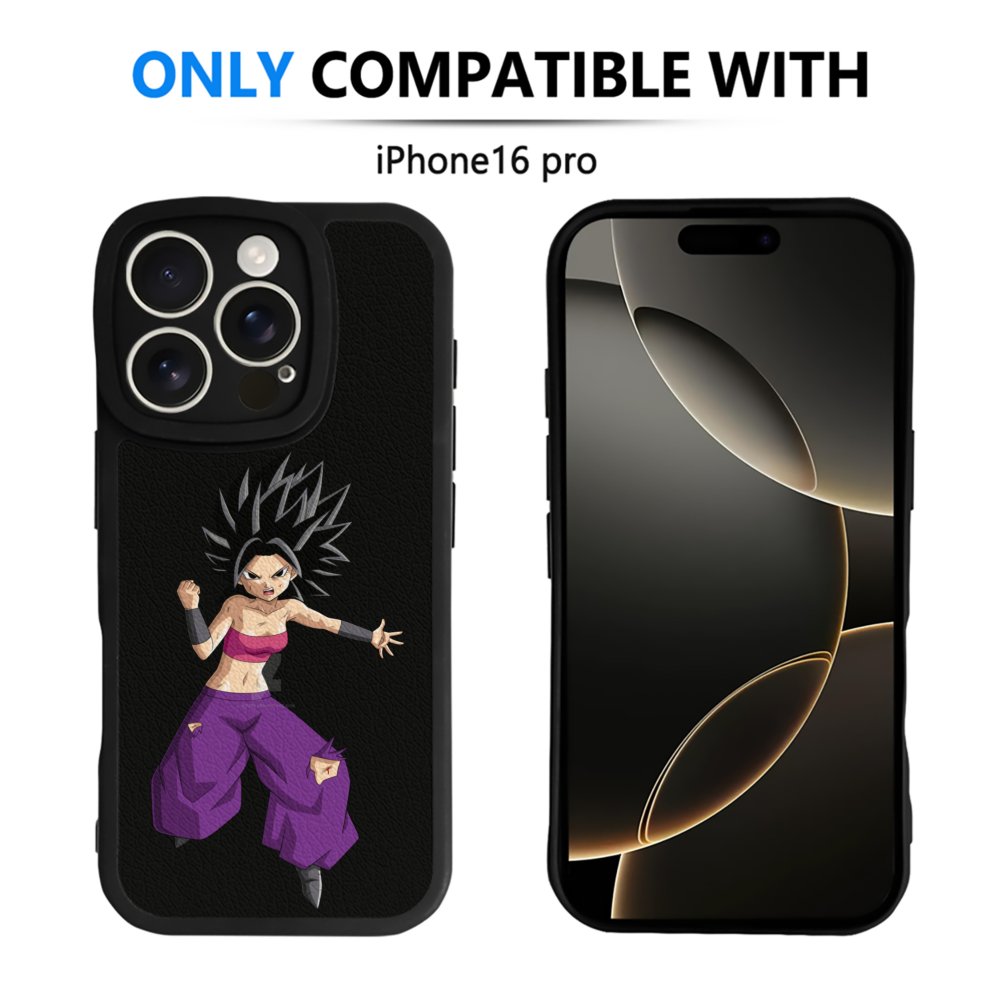 （画像用） ドラゴンボール カリフラ DRAGON BALL Caulifla 【iPhone 16シリーズ対応】シリコンスマホケース（レザー調） 材質：シリコン